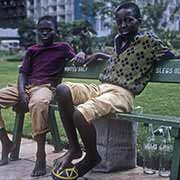 African boys on a bench